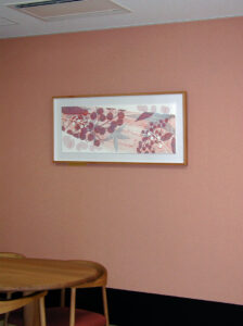 病院のデイサービス・食堂に飾ったモノタイプ版画