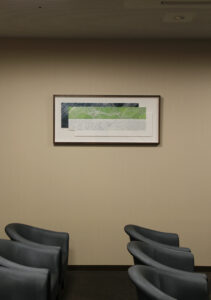 病院（人間ドック）の待合室に飾った白駒一樹 のモノプリント 