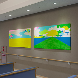 病院待合室の絵